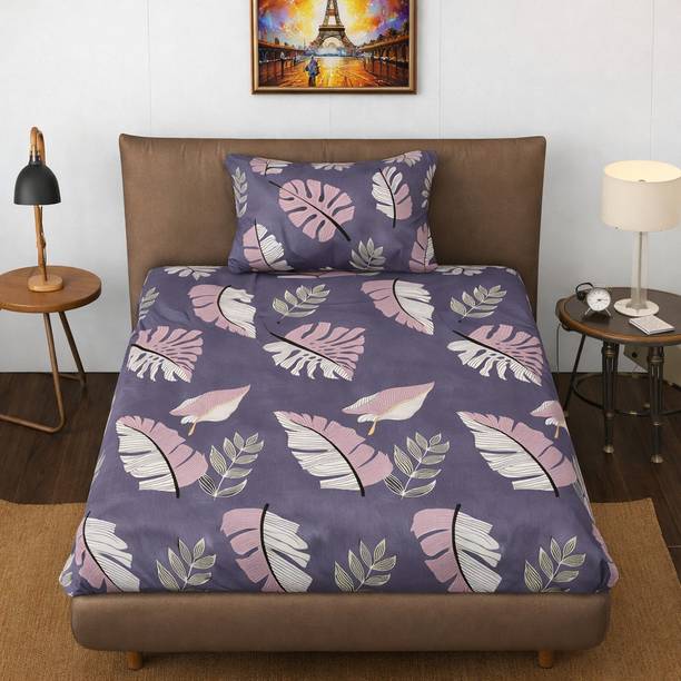 BLUEDOT Cotton Single Flat 160 TC Floral 1 Summer Bedsheet