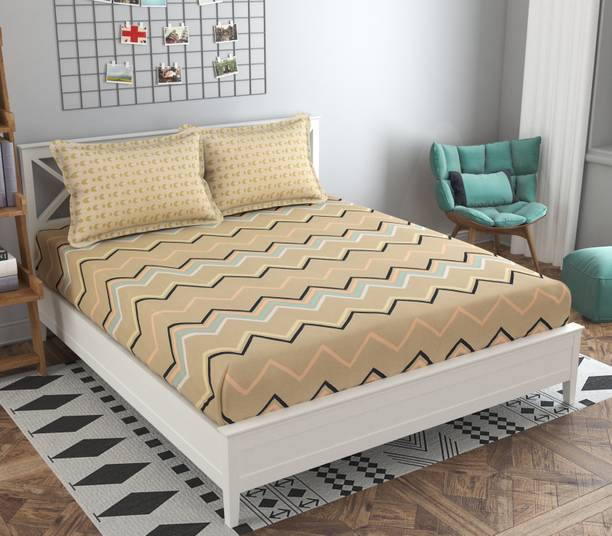 Mafatlal 160 TC Polycotton Double Abstract Flat Bedsheet