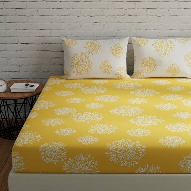 Huesland 144 TC Cotton Double Geometric Flat Bedsheet
