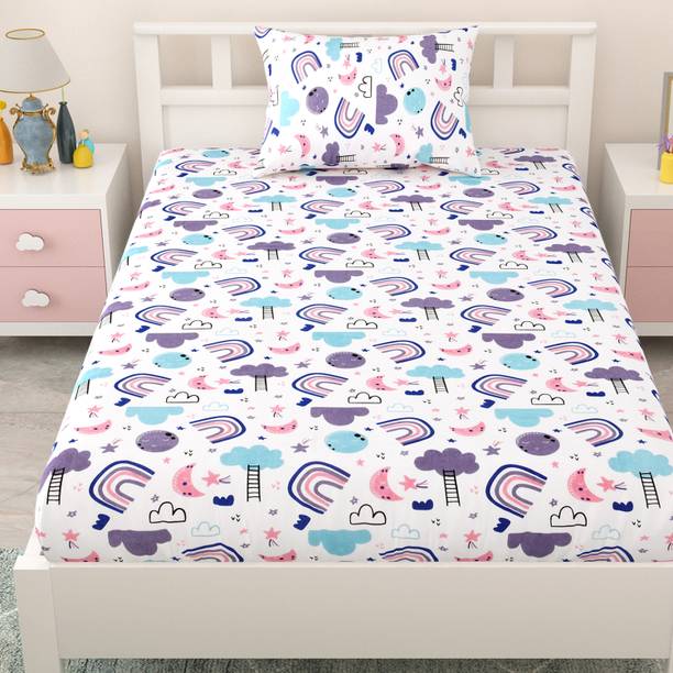 Mafatlal 144 TC Cotton Single Printed Flat Bedsheet