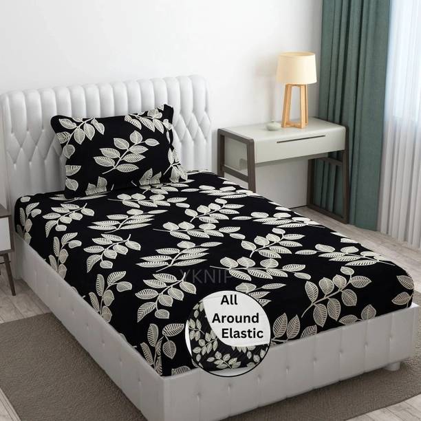 Adidev 250 TC Cotton Single Floral Fitted (Elastic) Bedsheet