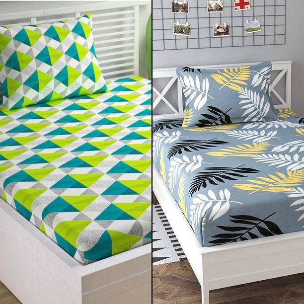 Decent Home 280 TC Microfiber Single 3D Printed Flat Bedsheet