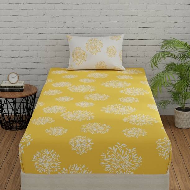 Huesland Cotton Single Flat 144 TC Geometric Bedsheet