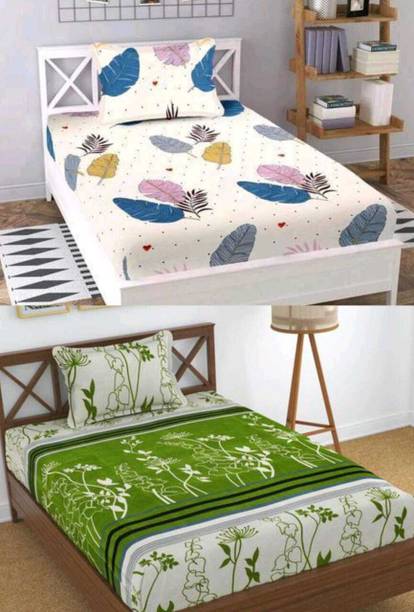 Decent Home 240 TC Cotton Single Printed Flat Bedsheet