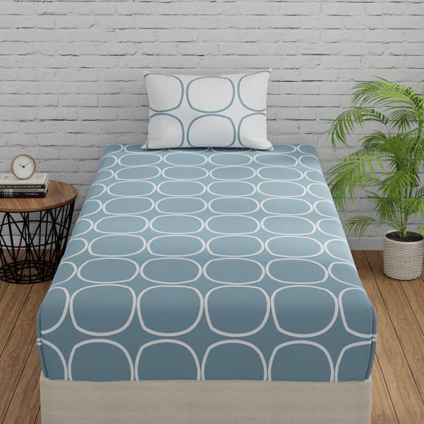 Huesland 144 TC Cotton Single Printed Flat Bedsheet