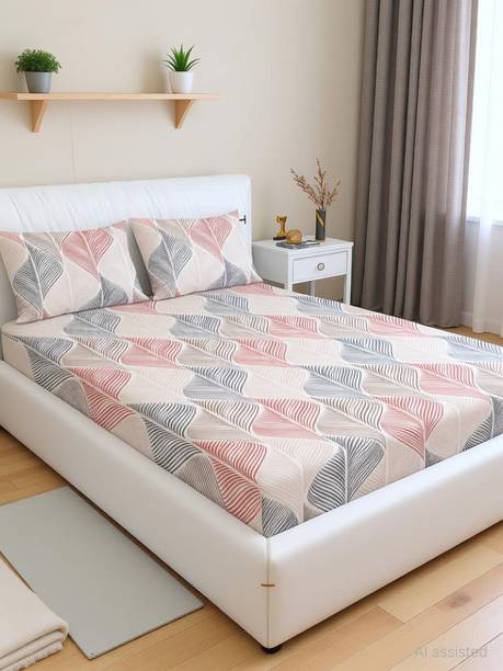 LUMORA NEST Cotton King Fitted (Elastic) 400 TC Printed...