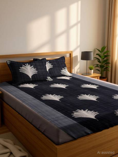 Amrange Cotton King Fitted (Elastic) 210 TC Printed 1 B...