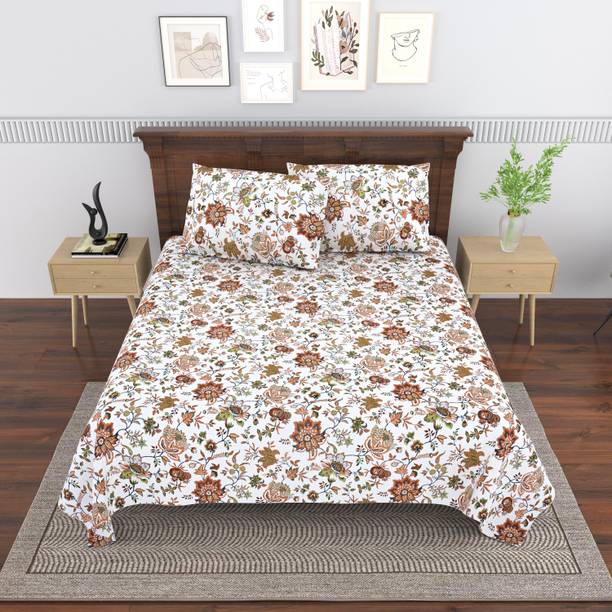 Mafatlal Cotton Double Flat 144 TC Floral 1 Bedsheet