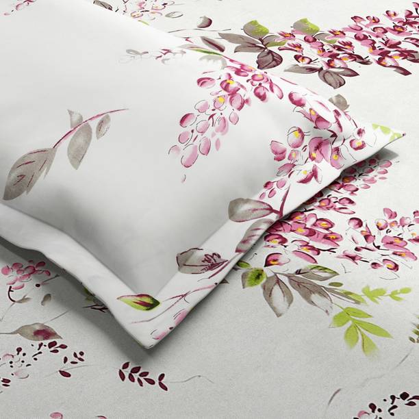 haus & kinder 186 TC Cotton Double Floral Flat Bedsheet