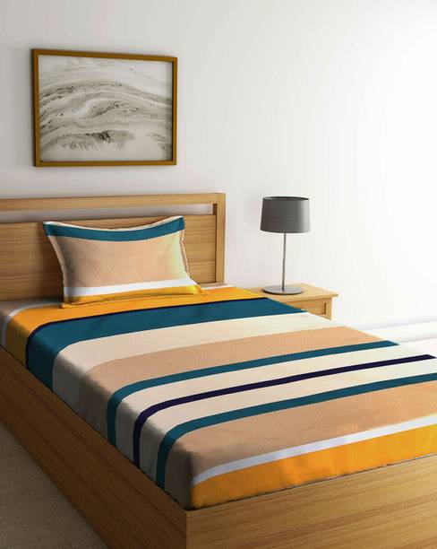 HIDECOR 210 TC Microfiber Single 3D Printed Flat Bedsheet