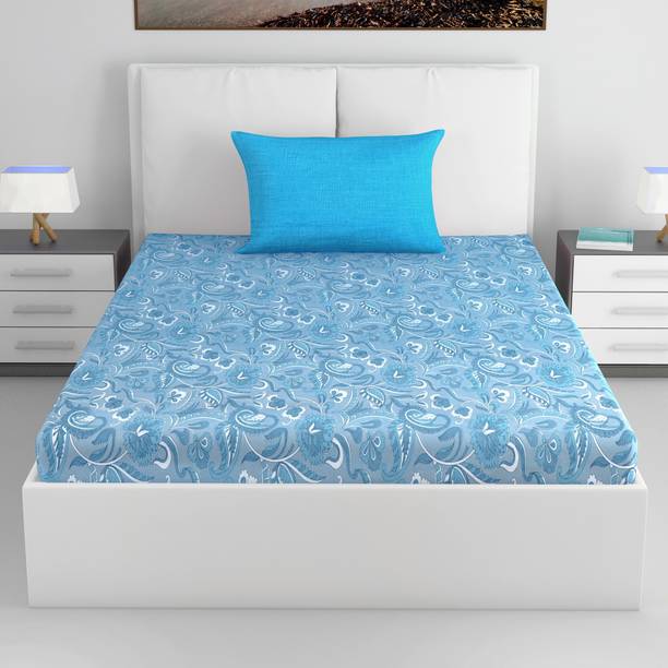 Divine Casa Cotton Single Flat 144 TC Floral Bedsheet