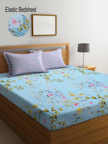 Flipkart SmartBuy 220 TC Cotton Super King Floral Flat Bedsheet