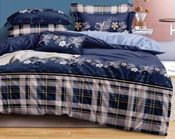 Blissful Creations Cotton Blend Double Flat 250 TC Printed Bedsheet