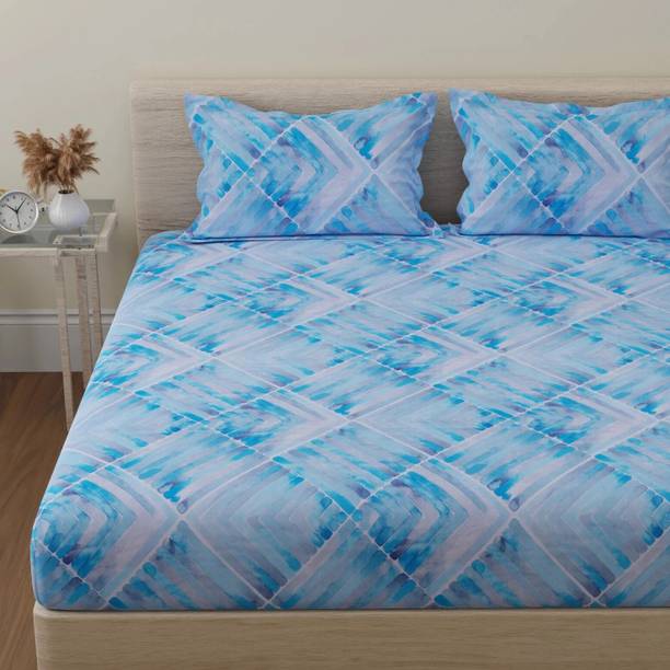 Huesland Cotton King Flat 144 TC Abstract Bedsheet