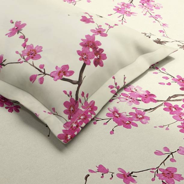 haus & kinder 186 TC Cotton Double Floral Flat Bedsheet