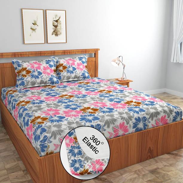 Bedit Cotton King Fitted (Elastic) 320 TC Printed 1 Bedsheet