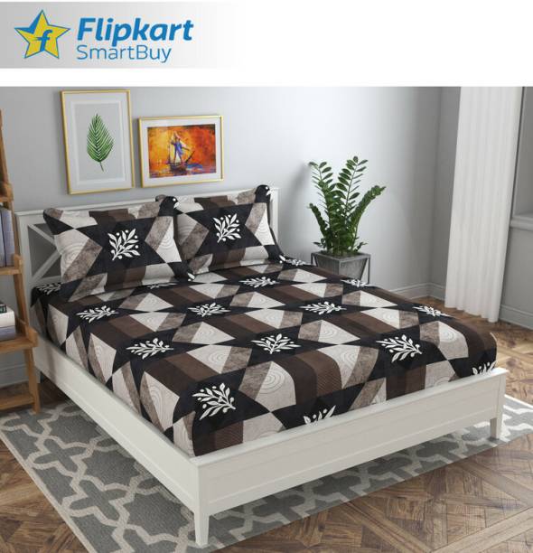 Flipkart SmartBuy 160 TC Microfiber Double Geometric Flat Bedsheet