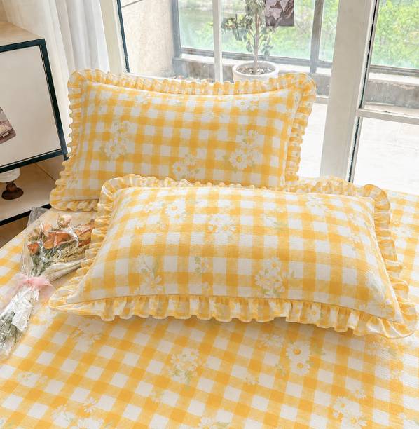 EVERLUSH Microfiber King Fitted (Elastic) 300 TC Striped 1 Bedsheet