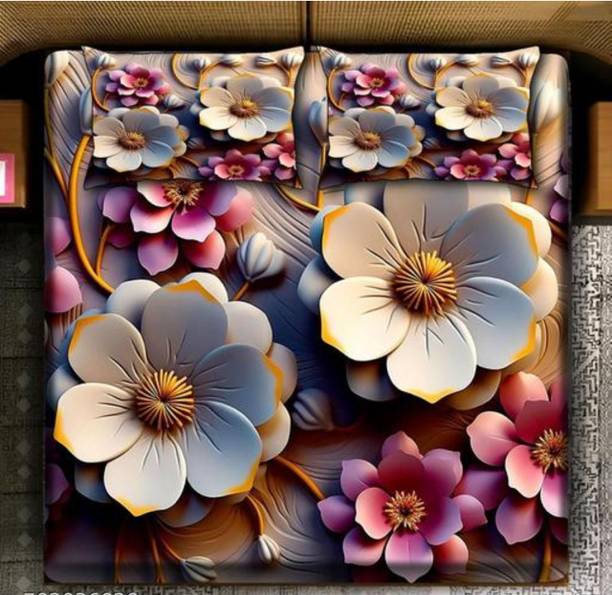 SHAGUN FABS Cotton King Flat 320 TC 3D Printed 1 Bedsheet