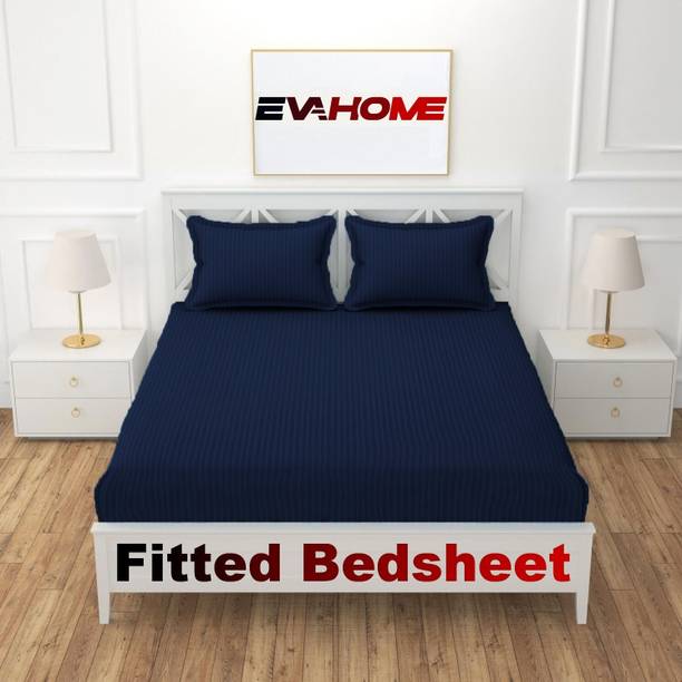 EVAHOME Cotton King Fitted (Elastic) 280 TC Striped 1 B...