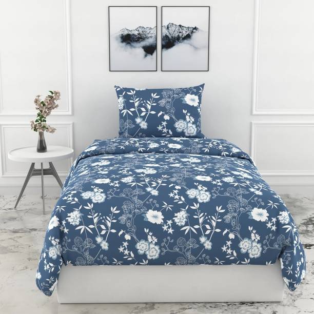 LUMORA NEST Cotton Single Flat 300 TC Printed 1 Bedsheet