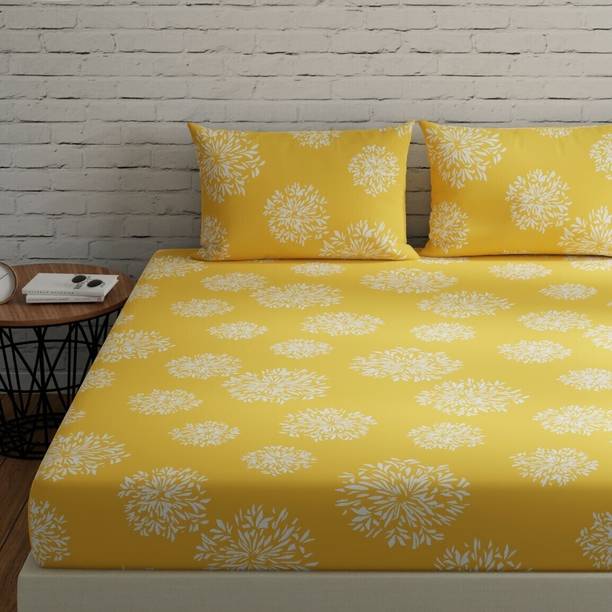 Huesland Cotton Double Flat 144 TC Geometric Bedsheet