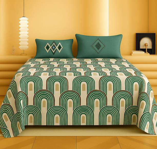 VAS COLLECTIONS Cotton Double Flat 220 TC Motifs Bedsheet