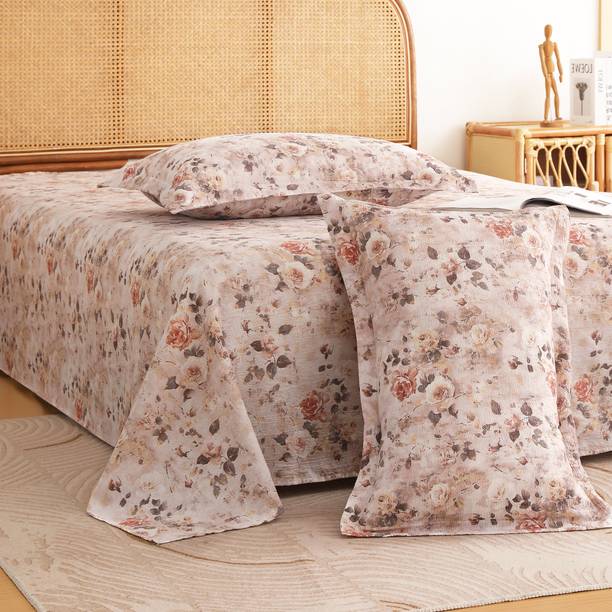 Story@home Cotton King Flat 240 TC Printed 1 Bedsheet