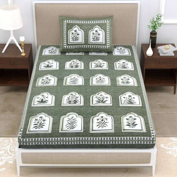 Mandakini Cotton Single Flat 140 TC Jaipuri Prints Beds...