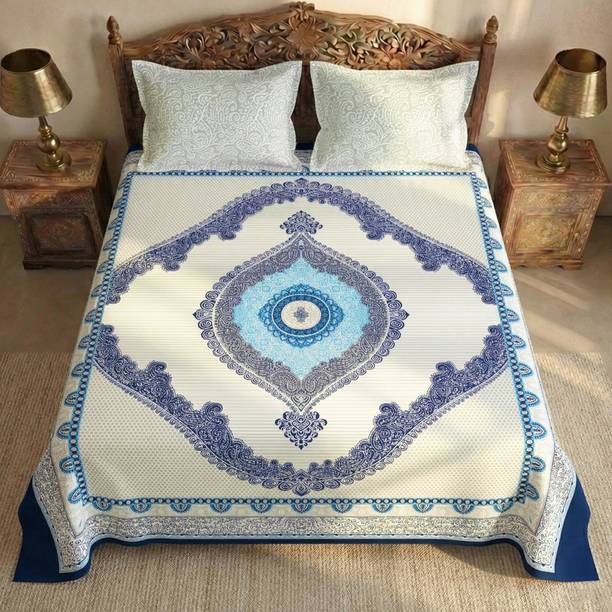 Story@home Microfiber Double Flat 240 TC Self Design 1 Bedsheet with 2 Pillow Covers