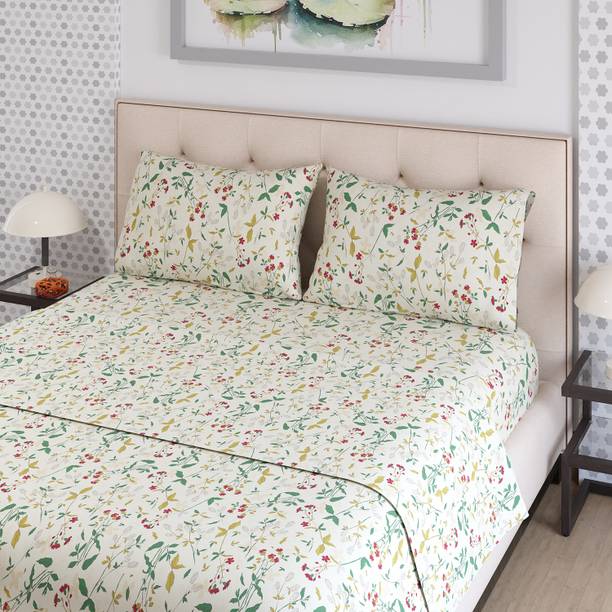Layers 144 TC Cotton Double Printed Flat Bedsheet