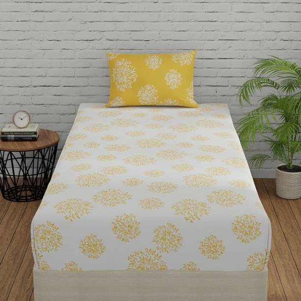 Huesland Cotton Single Flat 144 TC Geometric Bedsheet