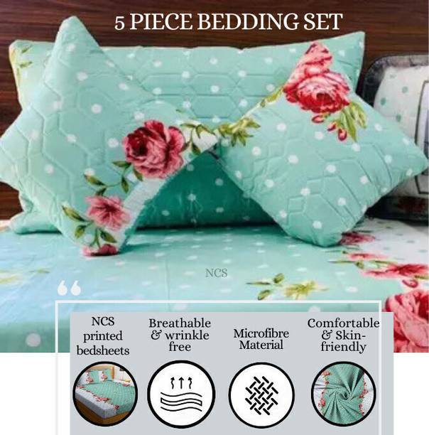 NCS Cotton Double Flat 280 TC Floral Bedsheet