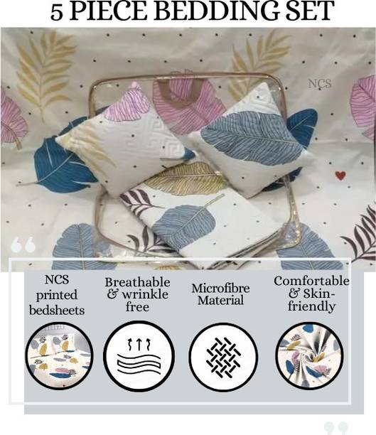 NCS 280 TC Cotton Double Floral Flat Bedsheet