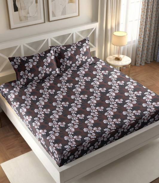 IWS Cotton Double Flat 144 TC Floral 1 Bedsheet