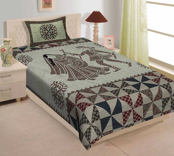 Rajasthani Traditional Cotton Single Flat 300 TC Jaipur...