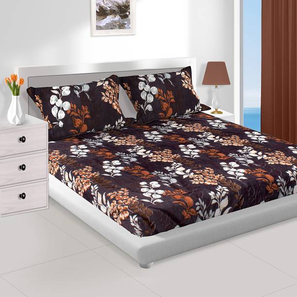 @Home by nilkamal 180 TC Microfiber Double Abstract Flat Bedsheet
