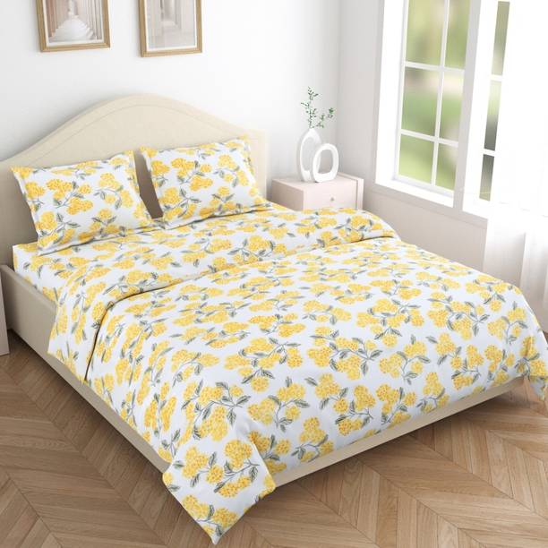 haus & kinder 186 TC Cotton Double Floral Flat Bedsheet