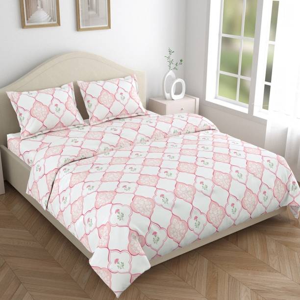 haus & kinder 186 TC Cotton Double Printed Flat Bedsheet