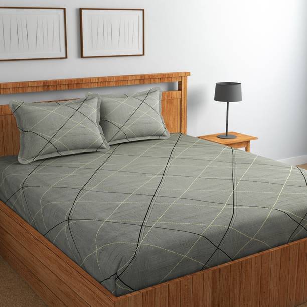 MANIQATEX Cotton King Flat 310 TC Abstract Bedsheet