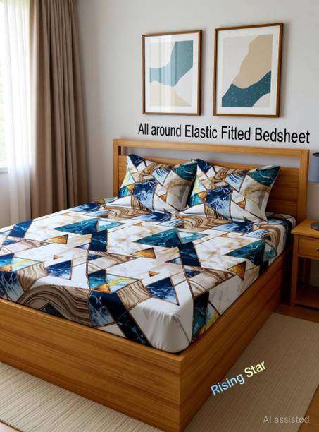 RisingStar Cotton King Fitted (Elastic) 250 TC Printed ...