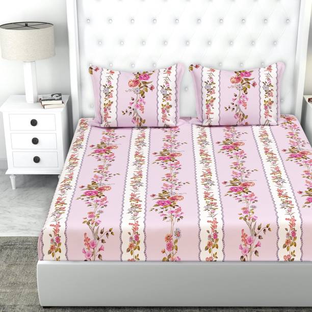 Flipkart SmartBuy 220 TC Cotton Double Floral Flat Bedsheet