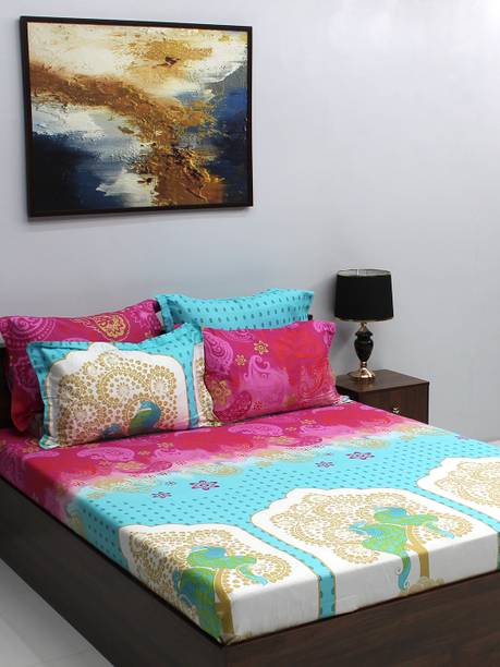 Bombay Dyeing 210 TC Cotton King Motifs Flat Bedsheet