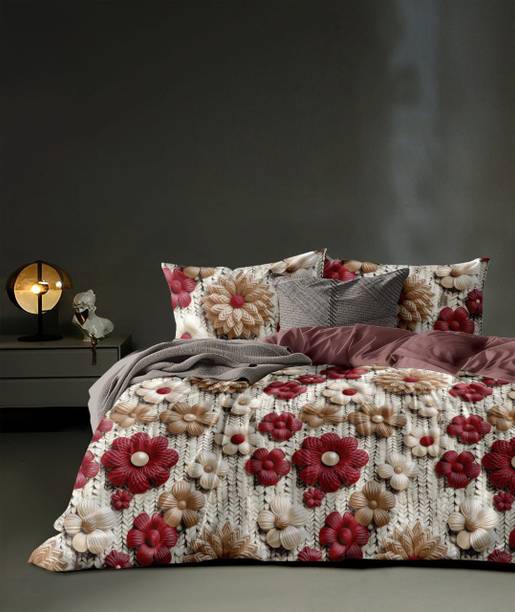 Goodrik Cotton King Flat 300 TC Floral Bedsheet