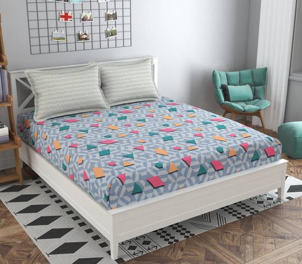 Mafatlal 160 TC Polycotton Double Abstract Flat Bedsheet