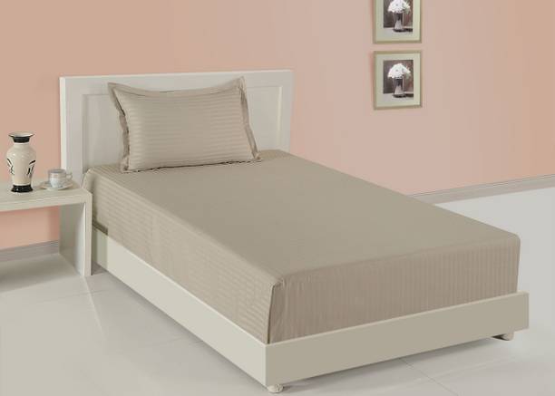 SWAYAM Cotton Single Flat 400 TC Solid 1 Bedsheet
