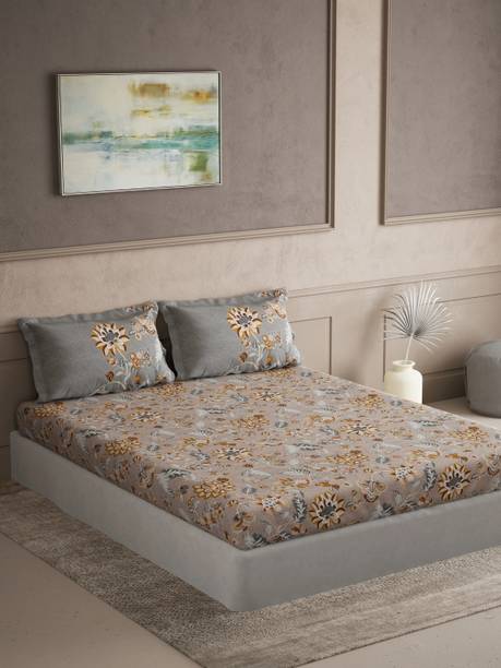 DDecor Cotton King Flat 136 TC Self Design Bedsheet