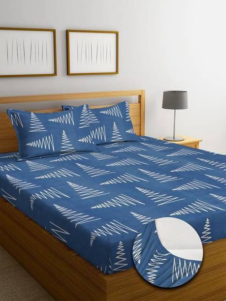 VICHTA Cotton King Fitted (Elastic) 220 TC Printed 1 Su...