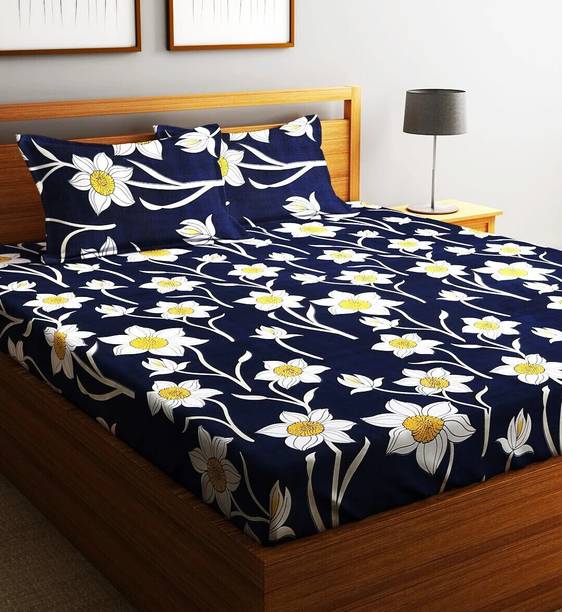 Fashion String Microfiber Double Flat 144 TC Floral Bed...
