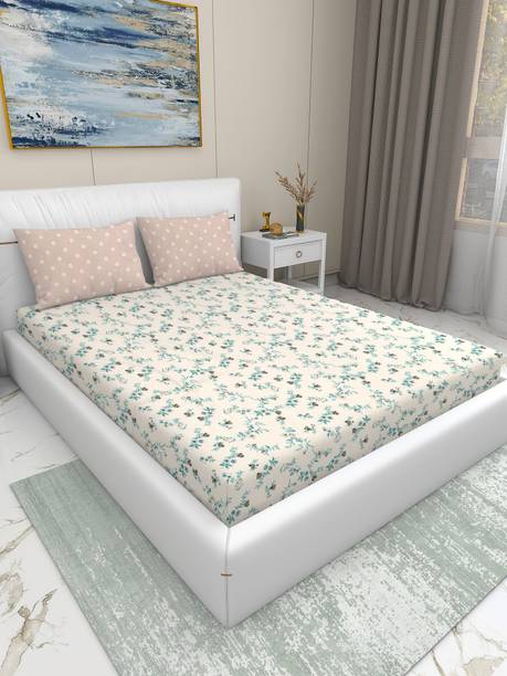 CARLTON LONDON 180 TC Microfiber King Printed Flat Bedsheet